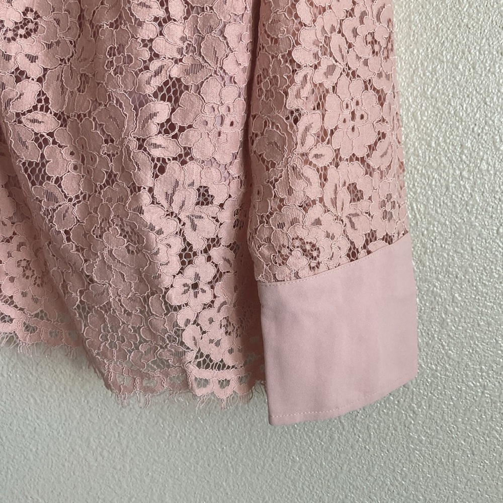J.Crew Button-Up Lace Top in Mauve Blush (Size 18) - Picture 4 of 10